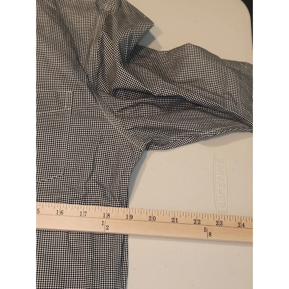 Banana Republic Mens Non-Iron Slim Fit Gingham Shirt Navy Blue M 15-15.5